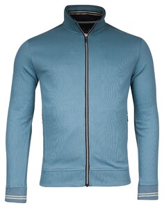 Baileys Sweat Cardigan Zip Subtle Uni Color Honeycomb Texture Vest Steel Blue