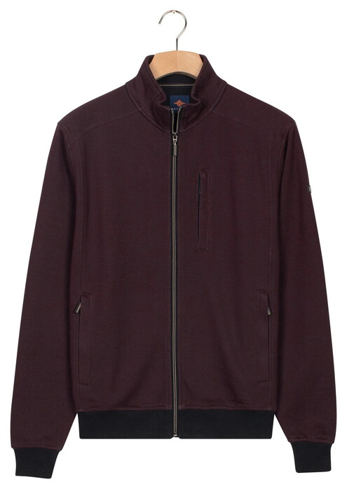 Baileys Sweat Cardigan Zip Two Color 2-Tone Jaqcuard Vest Deep Mauve