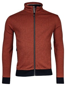 Baileys Sweat Cardigan Zip Two-Tone Jacquard Interlock Burnt Ochre