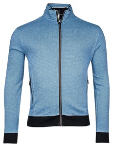 Baileys Sweat Cardigan Zip Two-Tone Jacquard Interlock Cobalt