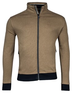 Baileys Sweat Cardigan Zip Two-Tone Jacquard Interlock Olive