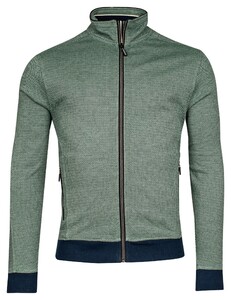 Baileys Sweat Cardigan Zip Two-Tone Jacquard Interlock Pastel Green