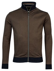 Baileys Sweat Cardigan Zip Two-Tone Jacquard Vest Choco Brown