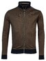 Baileys Sweat Cardigan Zip Two-Tone Jacquard Vest Choco Brown