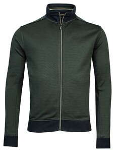 Baileys Sweat Cardigan Zip Two-Tone Jacquard Vest Donker Groen