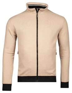 Baileys Sweat Cardigan Zip Two-Tone Oxford Doubleface Jacquard Interlock Beige