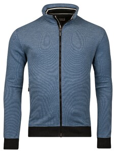 Baileys Sweat Cardigan Zip Two-Tone Oxford Doubleface Jacquard Interlock Cobalt