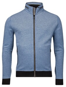 Baileys Sweat Cardigan Zip Two-Tone Oxford Doubleface Jacquard Interlock Cobalt