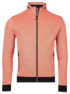 Baileys Sweat Cardigan Zip Two-Tone Oxford Doubleface Jacquard Interlock Vest Coral