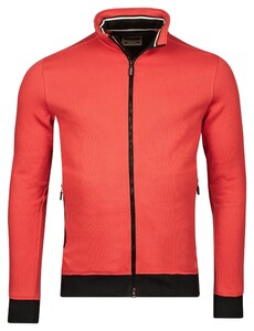 Baileys Sweat Cardigan Zip Two-Tone Oxford Doubleface Jacquard Interlock Vest Coral