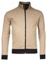 Baileys Sweat Cardigan Zip Two-Tone Oxford Doubleface Jacquard Interlock Vest Deep Sand