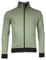 Baileys Sweat Cardigan Zip Two-Tone Oxford Doubleface Jacquard Interlock Vest Olijf Groen