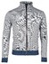 Baileys Sweat Cardigan Zip Yarn Dyed Jacquard Doubleface Interlock Cardigan Deep Denim Blue