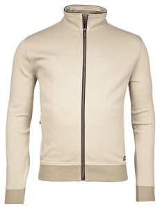 Baileys Sweat Cardigan Zip Yarn Dyed Jacquard Doubleface Interlock Cashew