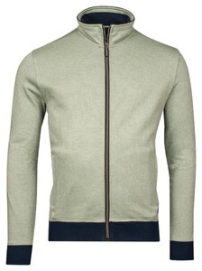 Baileys Sweat Cardigan Zip Yarn Dyed Jacquard Doubleface Interlock Pastel Green