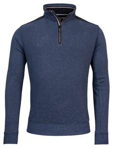 Baileys Sweat Front Back 2-Tone Honeycomb Doubleface Interlock Trui Deep Denim Blue