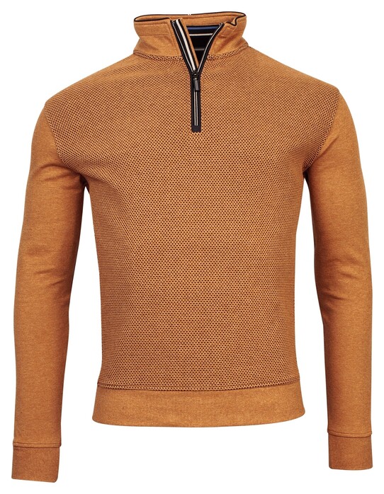 Baileys Sweat Front Two-Tone Honeycomb Doubleface Interlock Trui Donker Goud