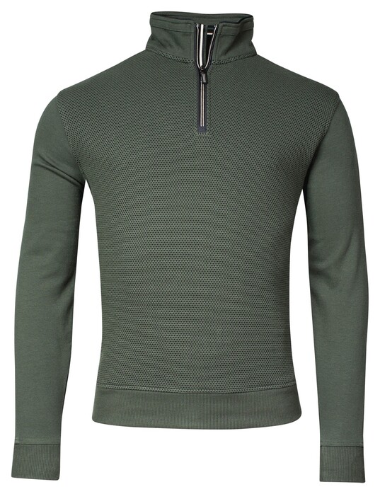Baileys Sweat Front Two-Tone Honeycomb Doubleface Interlock Trui Donker Groen