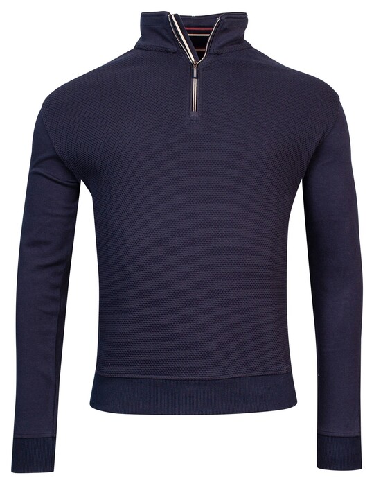 Baileys Sweat Front Two-Tone Honeycomb Doubleface Interlock Trui Navy