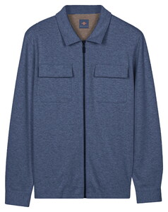Baileys Sweat Full Zip Chest Pockets Cardigan Dark Denim Blue