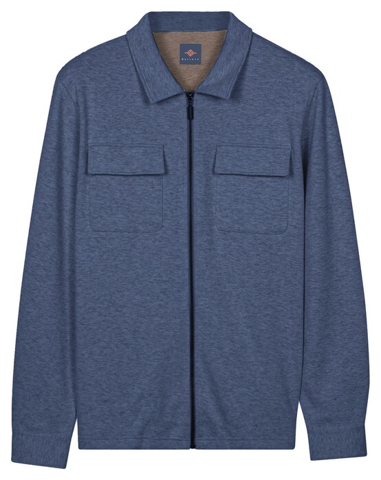 Baileys Sweat Full Zip Chest Pockets Vest Dark Denim Blue
