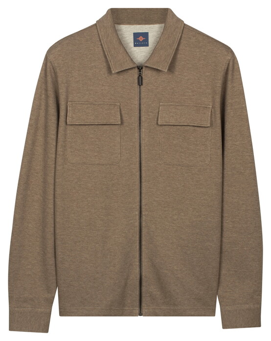 Baileys Sweat Full Zip Chest Pockets Vest Taupe