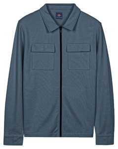 Baileys Sweat Full Zip Double Chest Pocket Two-Tone Vest Dark Blue