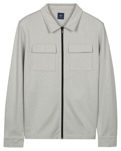 Baileys Sweat Full Zip Double Chest Pocket Two-Tone Vest Midden Grijs