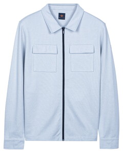 Baileys Sweat Full Zip Double Chest Pocket Two-Tone Vest Sky Blue