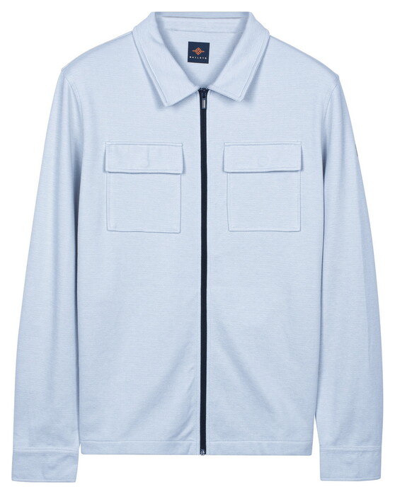 Baileys Sweat Full Zip Double Chest Pocket Two-Tone Vest Sky Blue