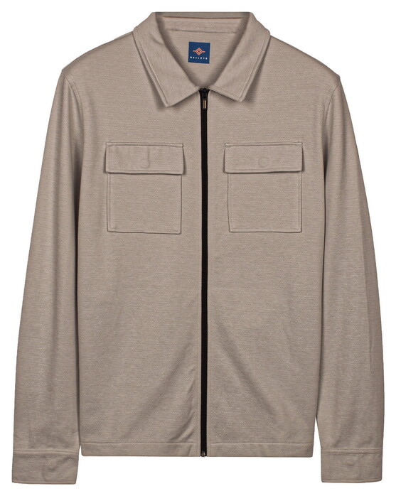 Baileys Sweat Full Zip Double Chest Pocket Two-Tone Vest Taupe