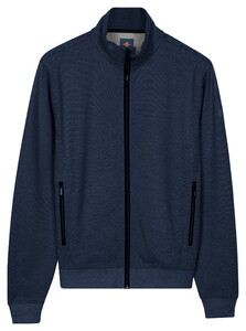 Baileys Sweat Full Zip Fine Two-Tone Vest Dark Blue