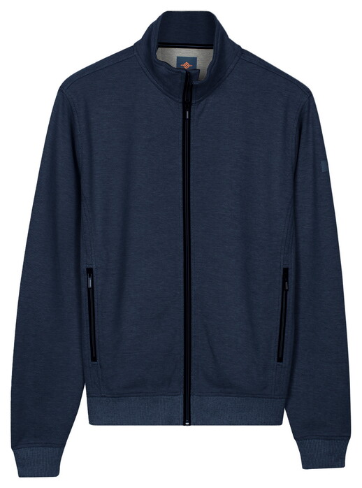 Baileys Sweat Full Zip Fine Two-Tone Vest Dark Blue
