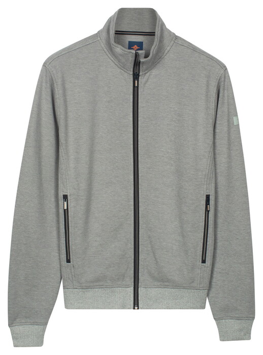 Baileys Sweat Full Zip Fine Two-Tone Vest Stone Grey