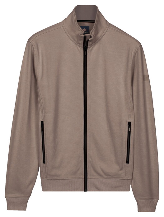 Baileys Sweat Full Zip Fine Two-Tone Vest Taupe