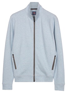 Baileys Sweat Full Zip Subtle Faux-Uni Cardigan Soft Blue