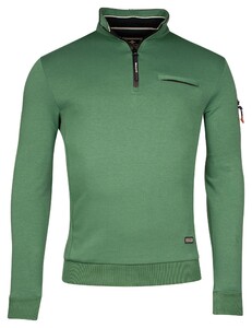 Baileys Sweat Half Zip Doubleface Interlock Pullover Mid Green