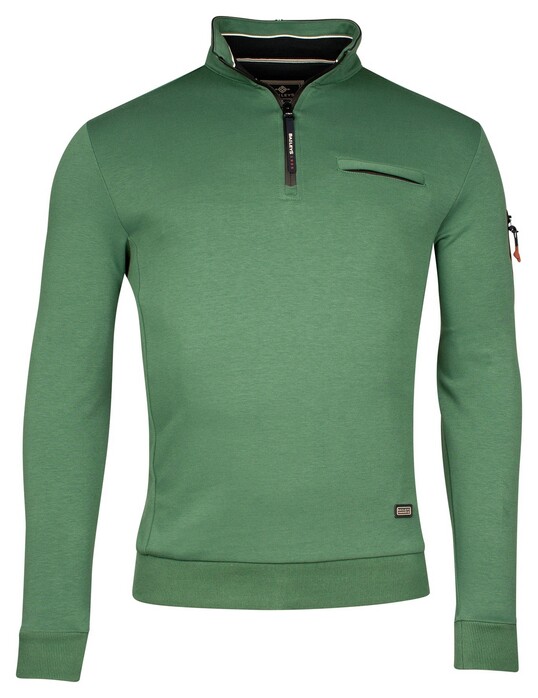Baileys Sweat Half Zip Doubleface Interlock Trui Midden Groen