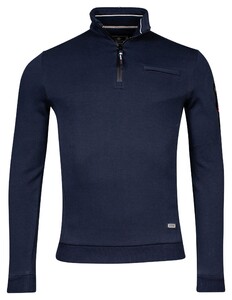 Baileys Sweat Half Zip Doubleface Interlock Trui Navy