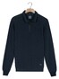 Baileys Sweat Half Zip Hi-Low Structure Uni Color Trui Dark Denim Blue