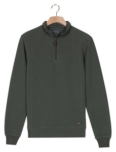 Baileys Sweat Half Zip Hi-Low Structure Uni Color Trui Dark Forest
