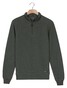 Baileys Sweat Half Zip Hi-Low Structure Uni Color Trui Dark Forest