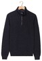 Baileys Sweat Half Zip Hi-Low Structure Uni Color Trui Navy