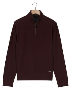 Baileys Sweat Half Zip Jacquard Fabric Fine Allover Texture Trui Dark Mauve