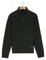 Baileys Sweat Half Zip Jacquard Fabric Fine Allover Texture Trui Donker Groen