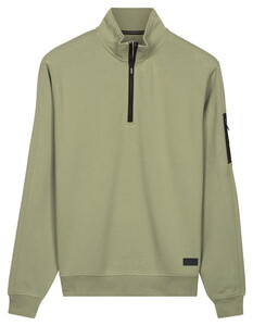 Baileys Sweat Half Zip Oxford Doubleface Interlock Trui Misty Green