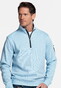 Baileys Sweat Half Zip Oxford Doubleface Interlock Trui Sky Blue