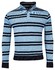 Baileys Sweat Half Zip Piqué Yarn Dyed Stripes Two-Tone Doubleface Trui Bright Cobalt