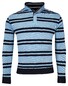 Baileys Sweat Half Zip Piqué Yarn Dyed Stripes Two-Tone Doubleface Trui Bright Cobalt
