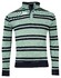 Baileys Sweat Half Zip Piqué Yarn Dyed Stripes Two-Tone Doubleface Trui Groen